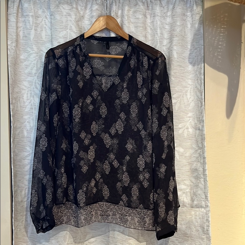 Elegant Black Sheer Blouse